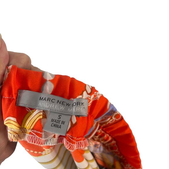 Marc New York Women Small Geometric Asymmetric Mixed Media Scarf Skirt - Picture 5 of 8